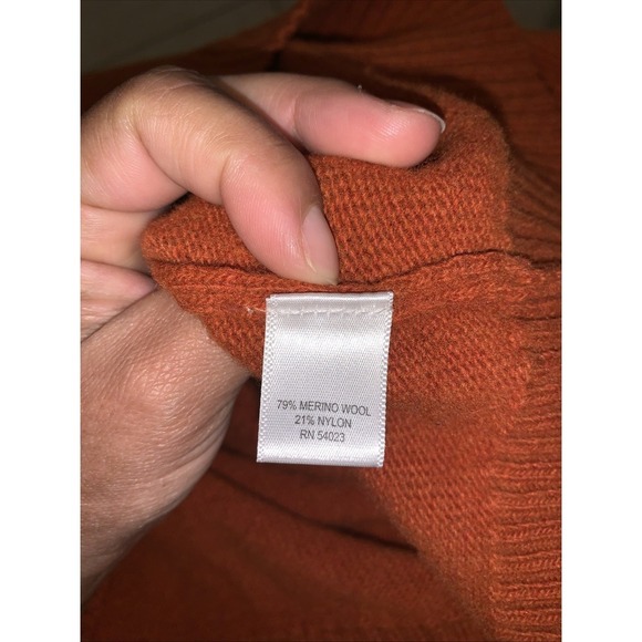 Banana Republic Men's Italian Merino Wool  Half-Zip Sweater Medium Rust Color 68 - Picture 4 of 4